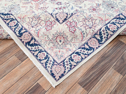 Tabriz Fine Oriental hand-knotted wool rug in Ivory, 9'11" x 13'2" — SKU O02062 (view 7)