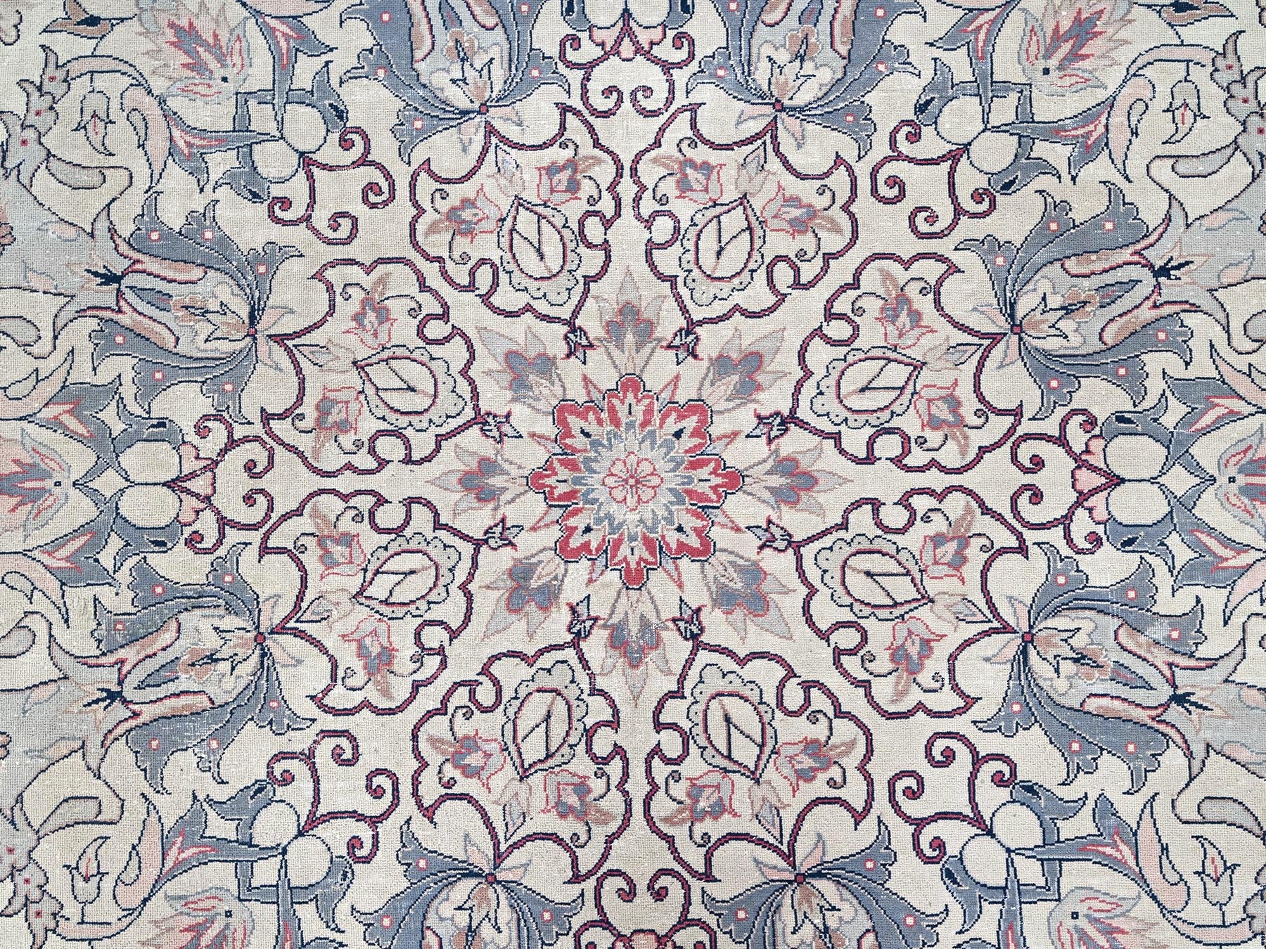 Tabriz Fine Oriental hand-knotted wool rug in Ivory, 9'11" x 13'2" — SKU O02062 (view 9)