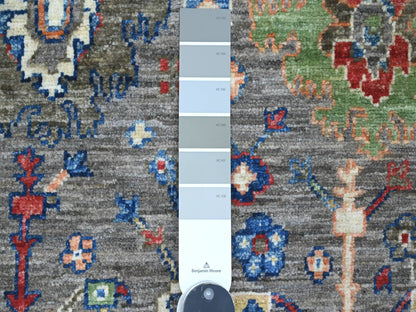 Grey 3'1" x 5'3" Tribal & Geometric Hand knotted Wool Rug - Sku: O020631