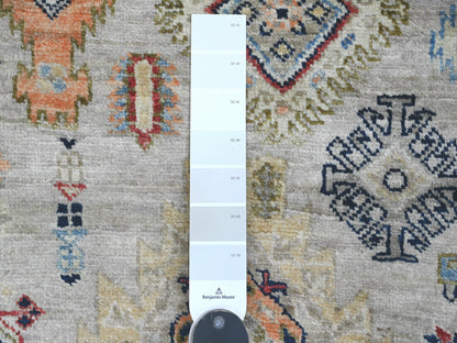 Oushak hand-knotted wool runner in Ivory & Orange, 2'7" x 9'8" — SKU O020632 (view 3)