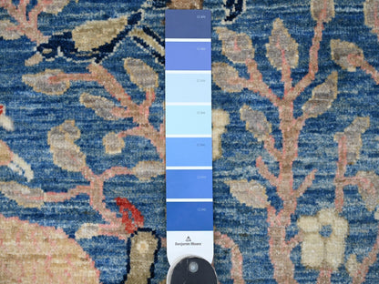 Blue 2'10" x 23'6" Oushak And Peshawar Hand knotted Wool Rug - Sku: O020638