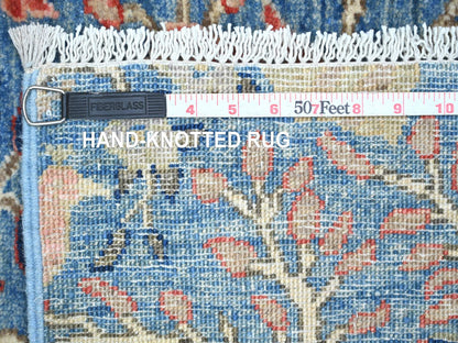 Blue 2'10" x 23'6" Oushak And Peshawar Hand knotted Wool Rug - Sku: O020638