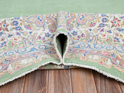 Green 11'8" x 19'3" Vintage Hand knotted Wool Rug - Sku: O02063