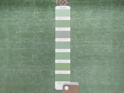 Kerman Vintage hand-knotted wool rug in Green & Ivory, 11'8" x 19'3" — SKU O02063 (view 8)