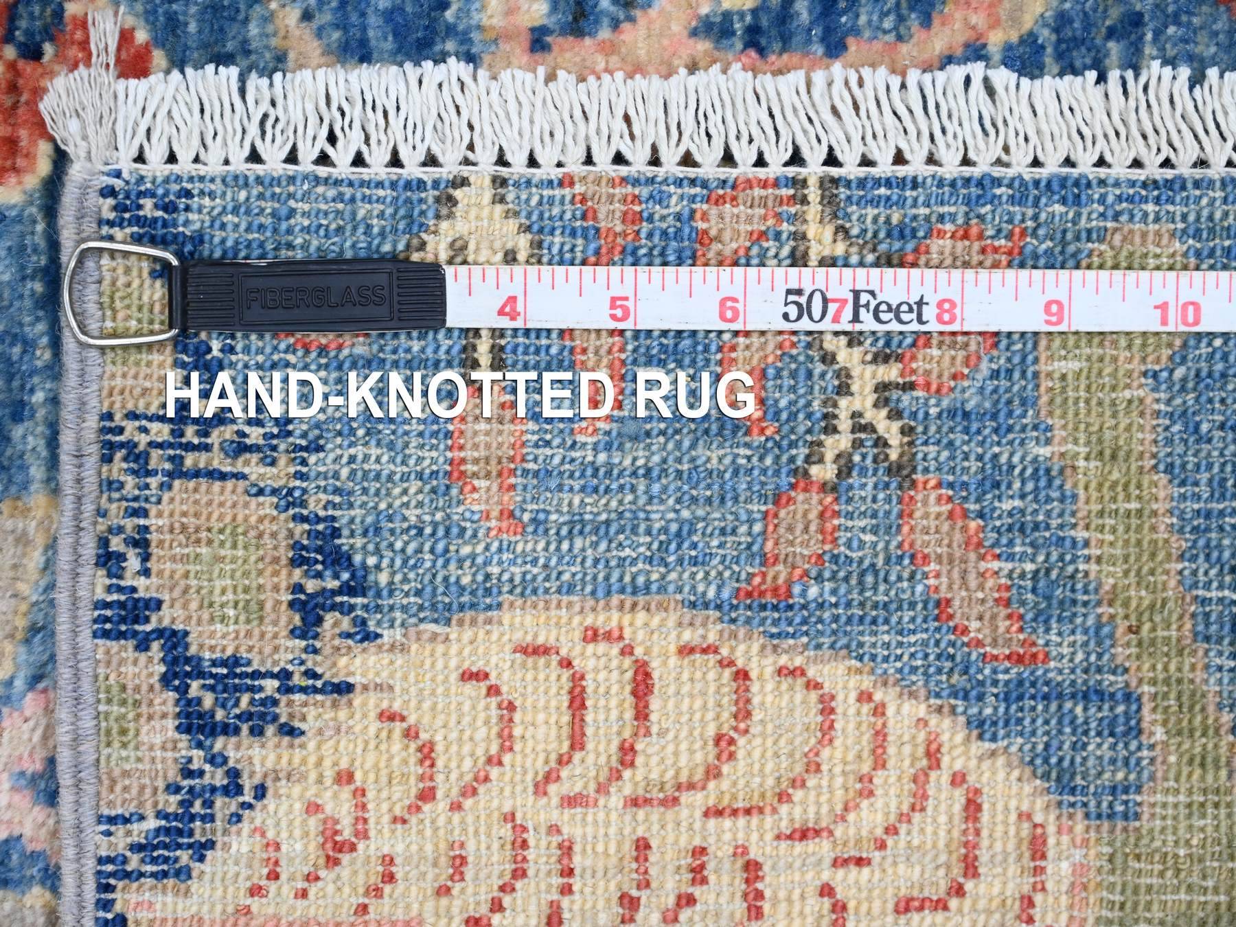 Peshawar Oushak hand-knotted wool runner in Blue, 3'1" x 21'2" — SKU O020642 (view 6)