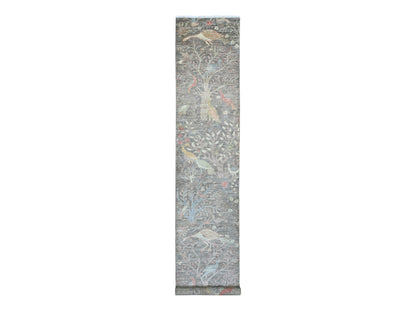 Brown 2'9" x 15'8" Oushak / Peshawar Hand knotted Wool Rug - Sku: O020645