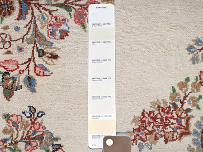 Kerman Vintage hand-knotted wool rug in Ivory & Light Blue, 10'3" x 13'2" — SKU O02064 (view 8)