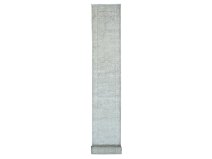 Heriz Oushak hand-knotted wool runner in Ivory, 2'4" x 29'3" — SKU O020650