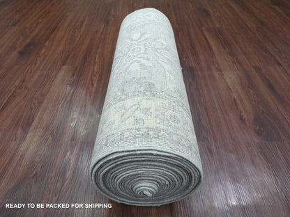 Heriz Oushak hand-knotted wool runner in Ivory, 2'4" x 29'3" — SKU O020650 (view 4)
