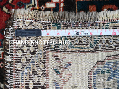 Red 5'9" x 9'1" Vintage Hand knotted Wool Rug - Sku: O020651