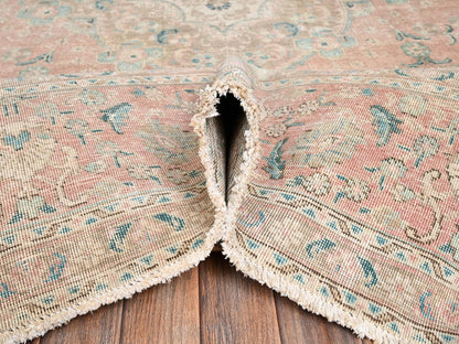 Pink 9'7" x 12'2" Vintage Hand knotted Wool Rug - Sku: O02065