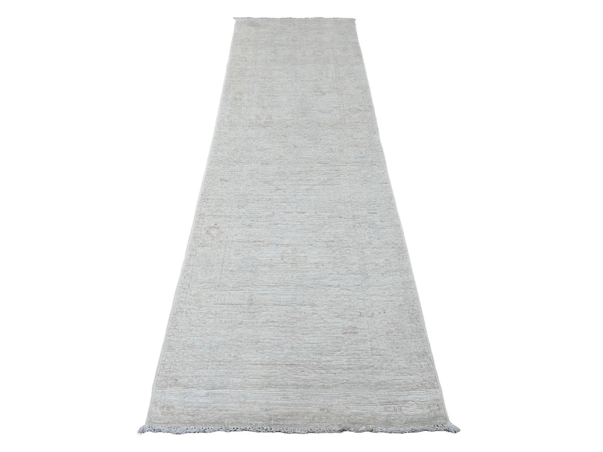 Oushak Oushak hand-knotted wool runner in Ivory, 2'10" x 9'7" — SKU O020665