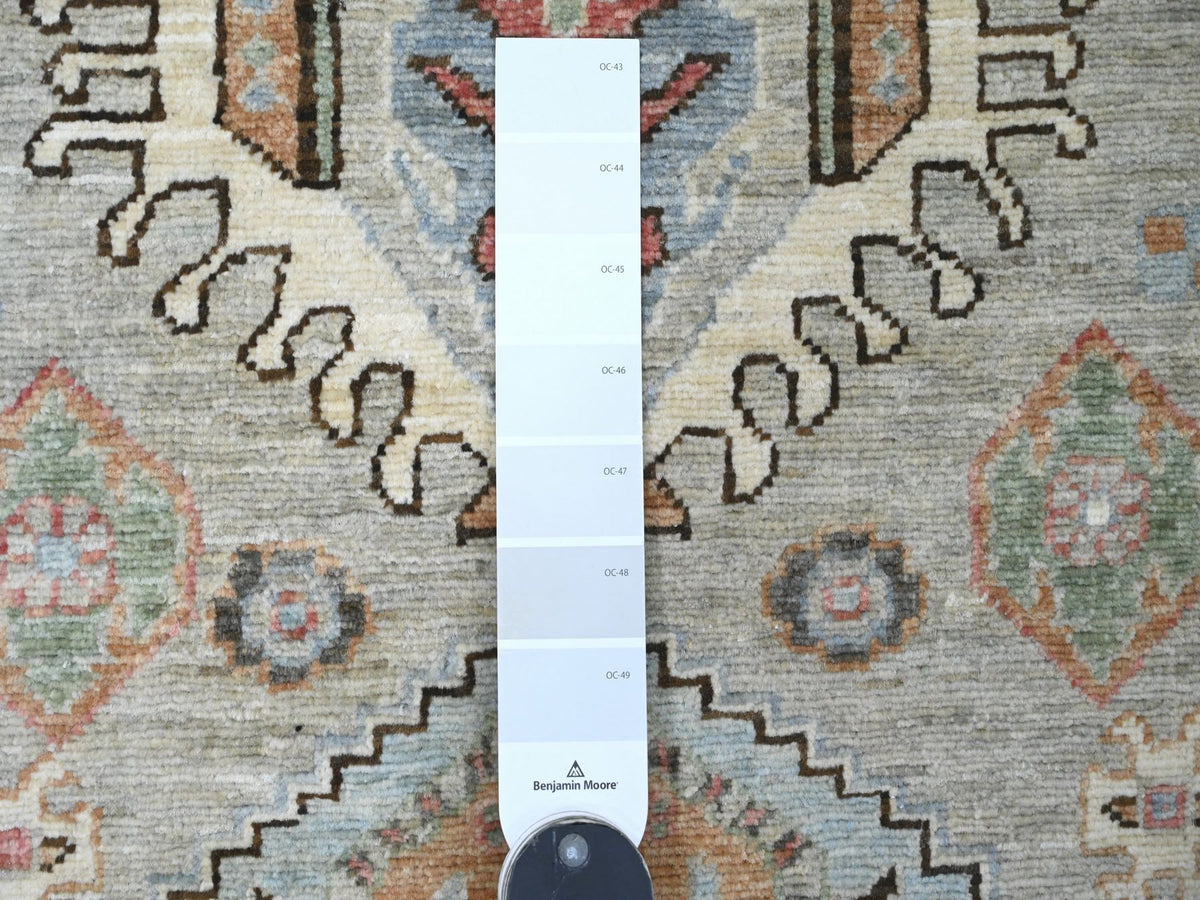 Peshawar Oushak hand-knotted wool runner in Gray & Dim Gray, 2'9" x 11'11" — SKU O020677 (view 3)