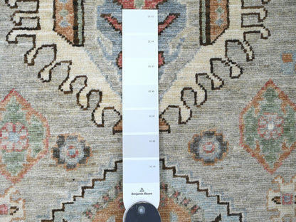 Peshawar Oushak hand-knotted wool runner in Gray & Dim Gray, 2'9" x 11'11" — SKU O020677 (view 3)