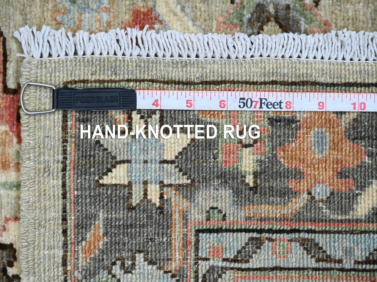 Peshawar Oushak hand-knotted wool runner in Gray & Dim Gray, 2'9" x 11'11" — SKU O020677 (view 6)