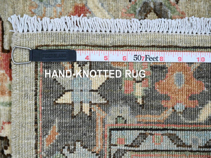 Peshawar Oushak hand-knotted wool runner in Gray & Dim Gray, 2'9" x 11'11" — SKU O020677 (view 6)