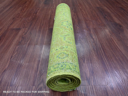 Overdyed 2'1" x 5'9" Tribal Hand knotted Wool Rug - Sku: O020678