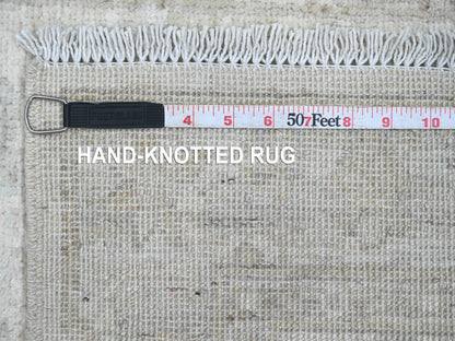 Ivory 2'8" x 15'11" Oushak And Peshawar Hand knotted Wool Rug - Sku: O020682