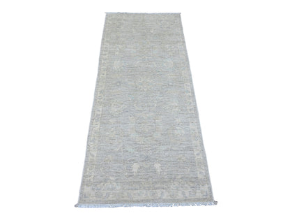 Peshawar Oushak hand-knotted wool rug in Gray & Ivory, 2'6" x 5'9" — SKU O020686