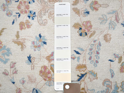 Kerman Vintage hand-knotted wool rug in Ivory & Light Blue, 11'10" x 14'2" — SKU O02068 (view 8)
