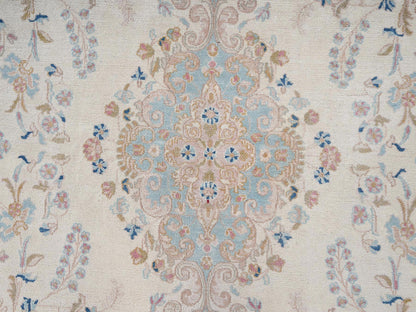 Kerman Vintage hand-knotted wool rug in Ivory & Light Blue, 11'10" x 14'2" — SKU O02068 (view 9)