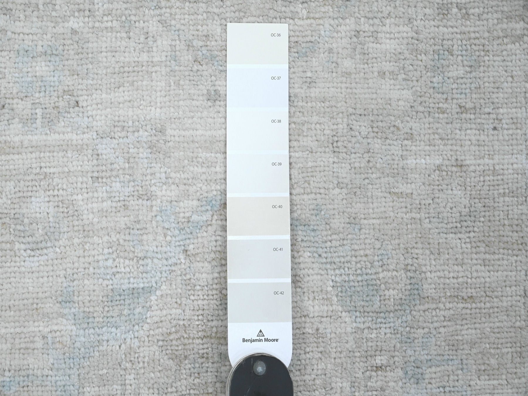 Peshawar Oushak hand-knotted wool runner in Ivory & Light Blue, 2'7" x 18'9" — SKU O020690 (view 3)
