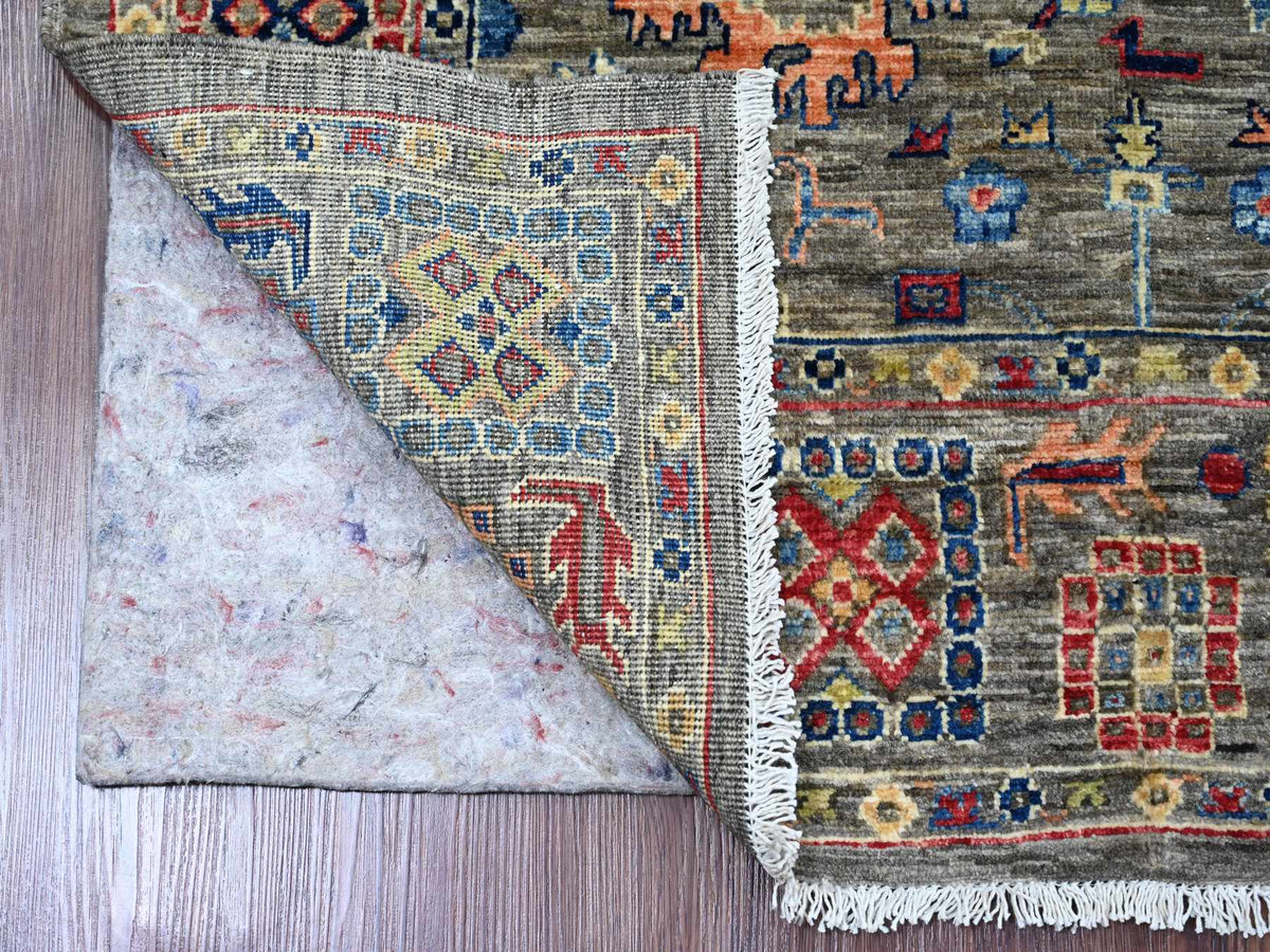 Mahal Tribal & Geometric hand-knotted wool rug in Gray, 3'11" x 5'11" — SKU O020696 (view 2)
