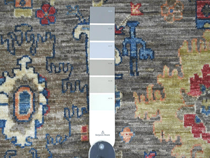 Mahal Tribal & Geometric hand-knotted wool rug in Gray, 3'11" x 5'11" — SKU O020696 (view 3)