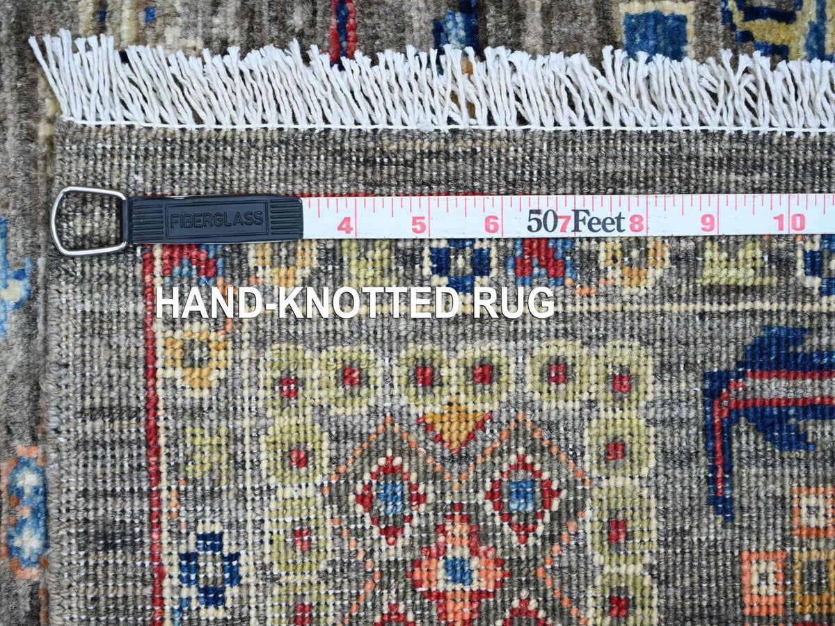 Mahal Tribal & Geometric hand-knotted wool rug in Gray, 3'11" x 5'11" — SKU O020696 (view 6)