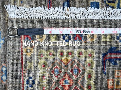 Mahal Tribal & Geometric hand-knotted wool rug in Gray, 3'11" x 5'11" — SKU O020696 (view 6)
