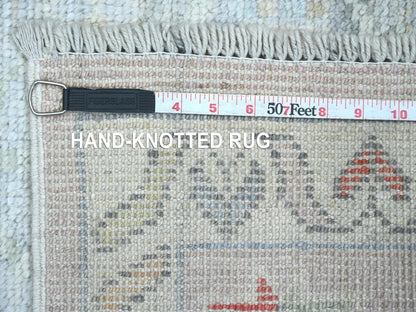 Pink 3'1" x 10'0" Oushak / Peshawar Hand knotted Wool Rug - Sku: O020698