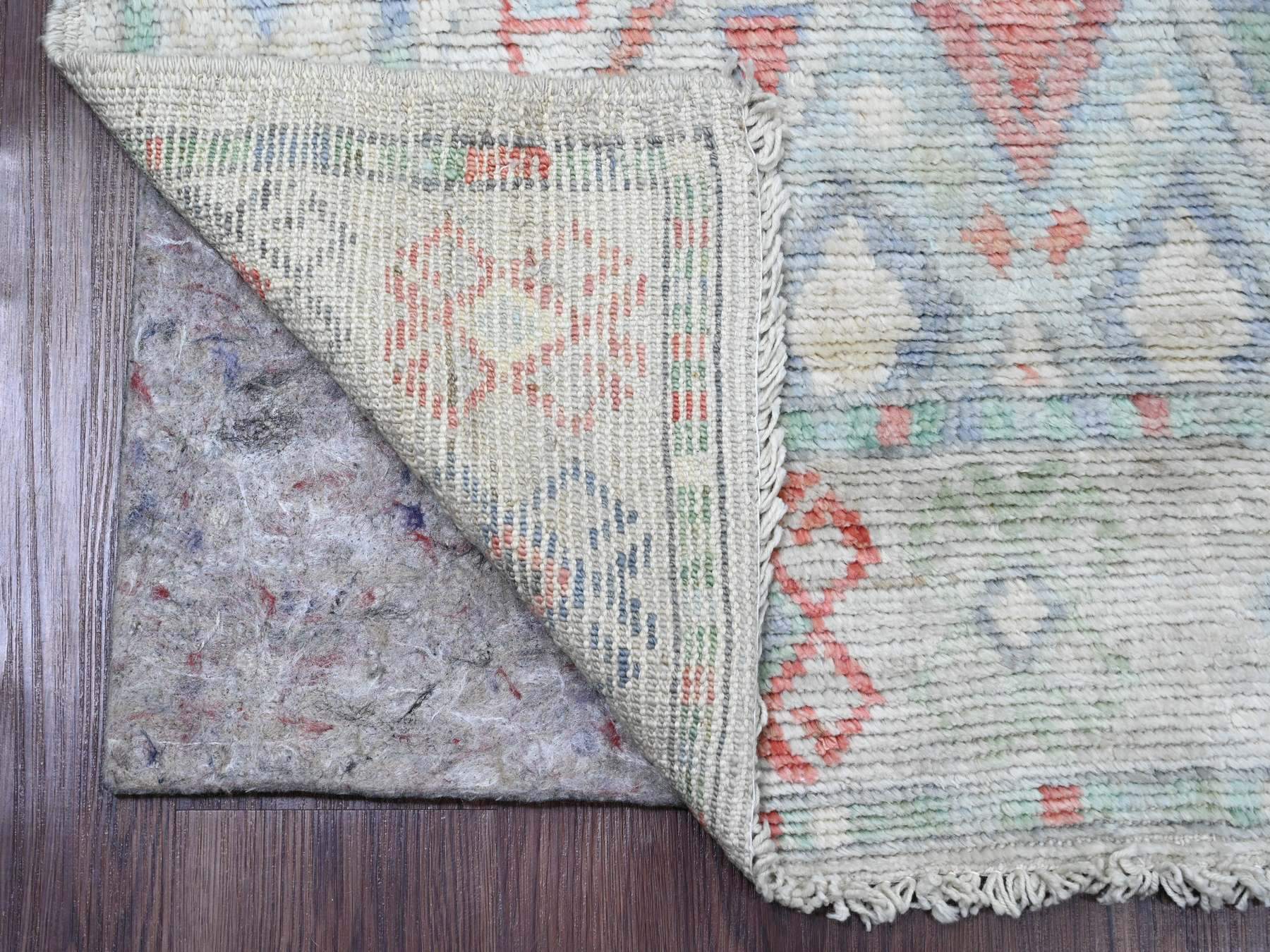 Gray 3'2" x 10'5" Oushak / Peshawar Hand knotted Wool Rug - Sku: O020699