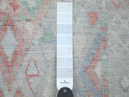 Grey 3'2" x 10'5" Oushak And Peshawar Hand knotted Wool Rug - Sku: O020699