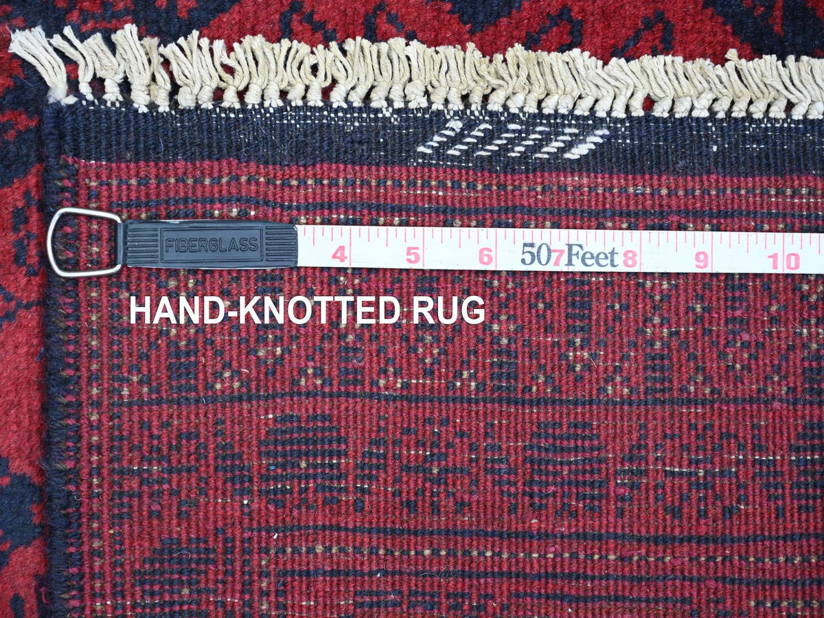 Tribal & Geometric hand-knotted wool runner in Red, 2'8" x 6'3" — SKU O020704 (view 6)