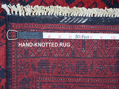 Tribal & Geometric hand-knotted wool runner in Red, 2'8" x 6'3" — SKU O020704 (view 6)