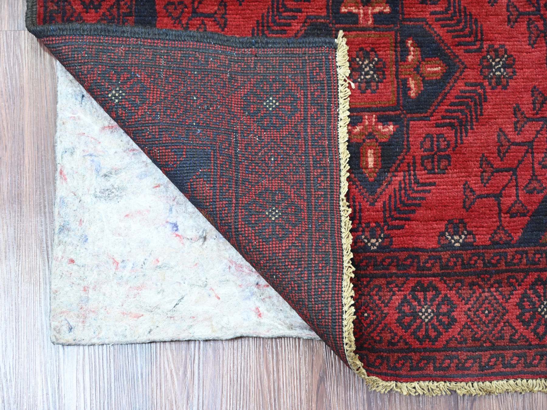 Tribal & Geometric hand-knotted wool runner in Red, 2'7" x 9'10" — SKU O020705 (view 2)