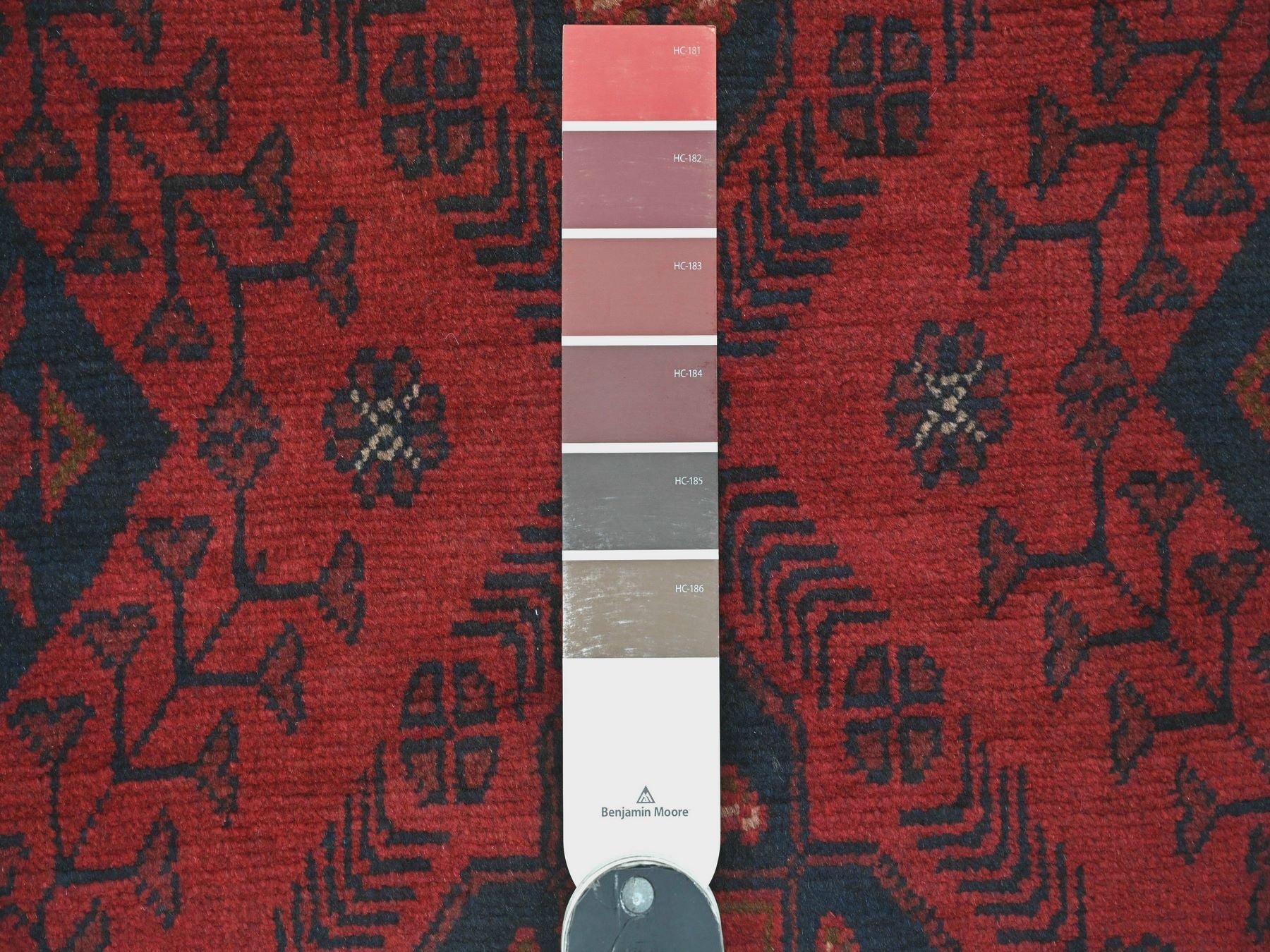 Tribal & Geometric hand-knotted wool runner in Red, 2'7" x 9'10" — SKU O020705 (view 3)