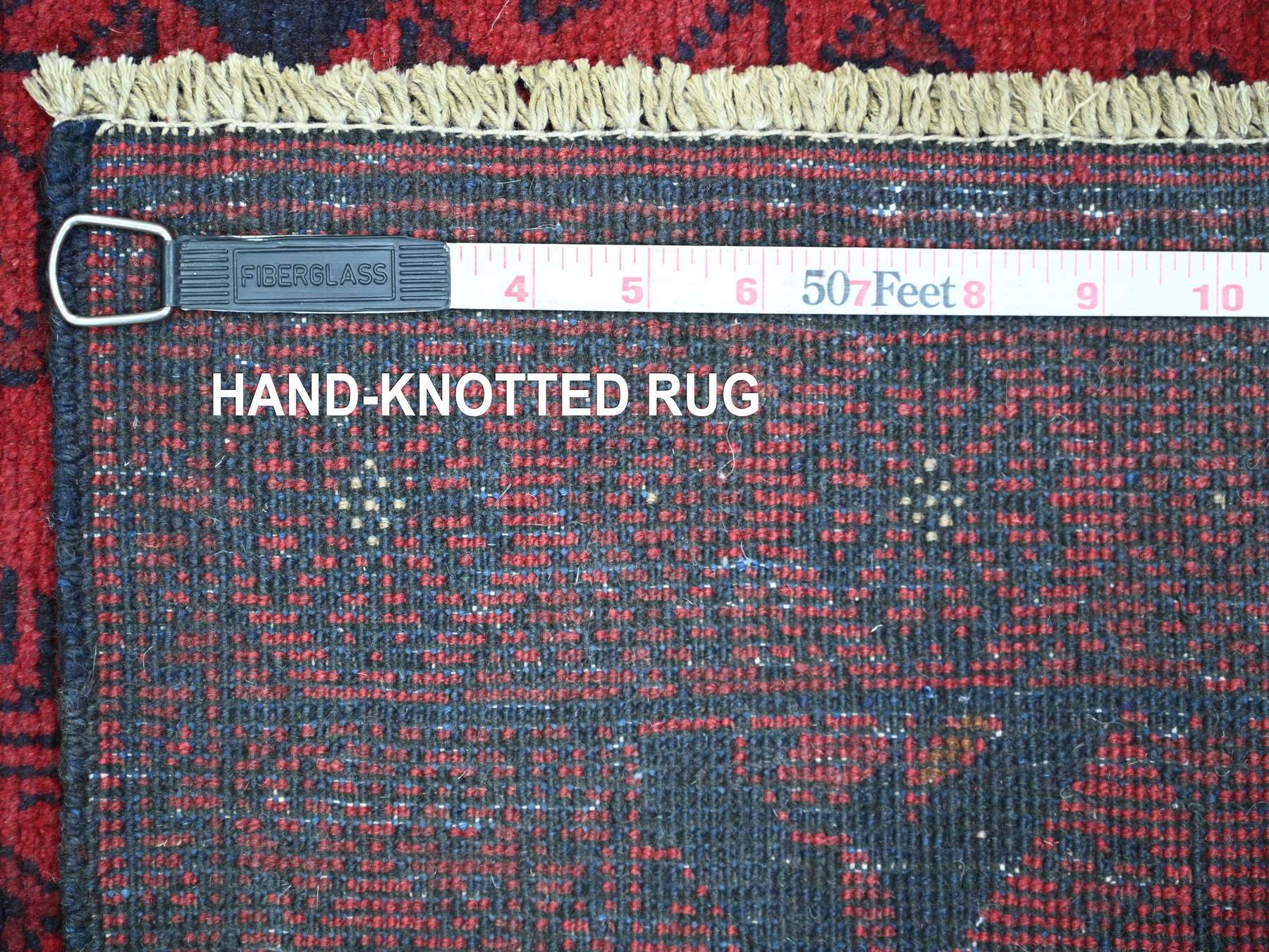 Tribal & Geometric hand-knotted wool runner in Red, 2'7" x 9'10" — SKU O020705 (view 6)