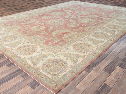 Rajasthan Vintage hand-knotted wool rug in Pink & Ivory, 10' x 14'5" — SKU O02070 (view 3)