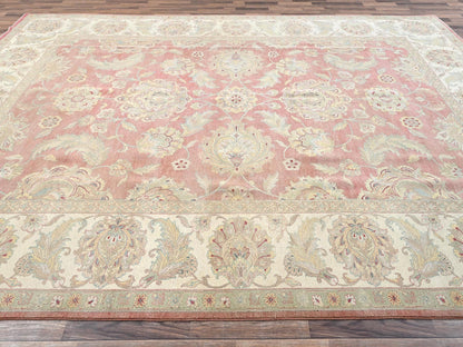 Rajasthan Vintage hand-knotted wool rug in Pink & Ivory, 10' x 14'5" — SKU O02070 (view 4)