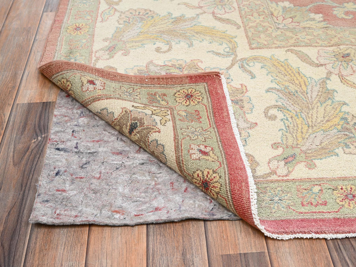 Rajasthan Vintage hand-knotted wool rug in Pink & Ivory, 10' x 14'5" — SKU O02070 (view 5)