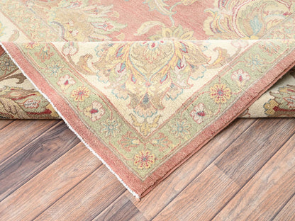 Pink 10'0" x 14'5" Vintage Hand knotted Wool Rug - Sku: O02070