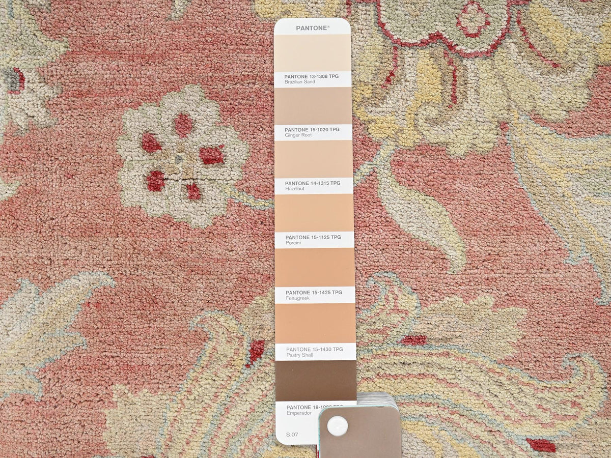 Rajasthan Vintage hand-knotted wool rug in Pink & Ivory, 10' x 14'5" — SKU O02070 (view 8)
