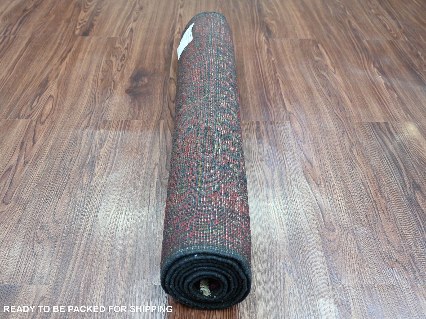 Tribal & Geometric hand-knotted wool runner in Red, 2'8" x 6'6" — SKU O020711 (view 4)