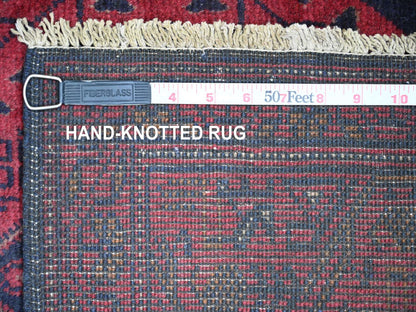 Tribal & Geometric hand-knotted wool runner in Red, 2'8" x 6'6" — SKU O020711 (view 6)