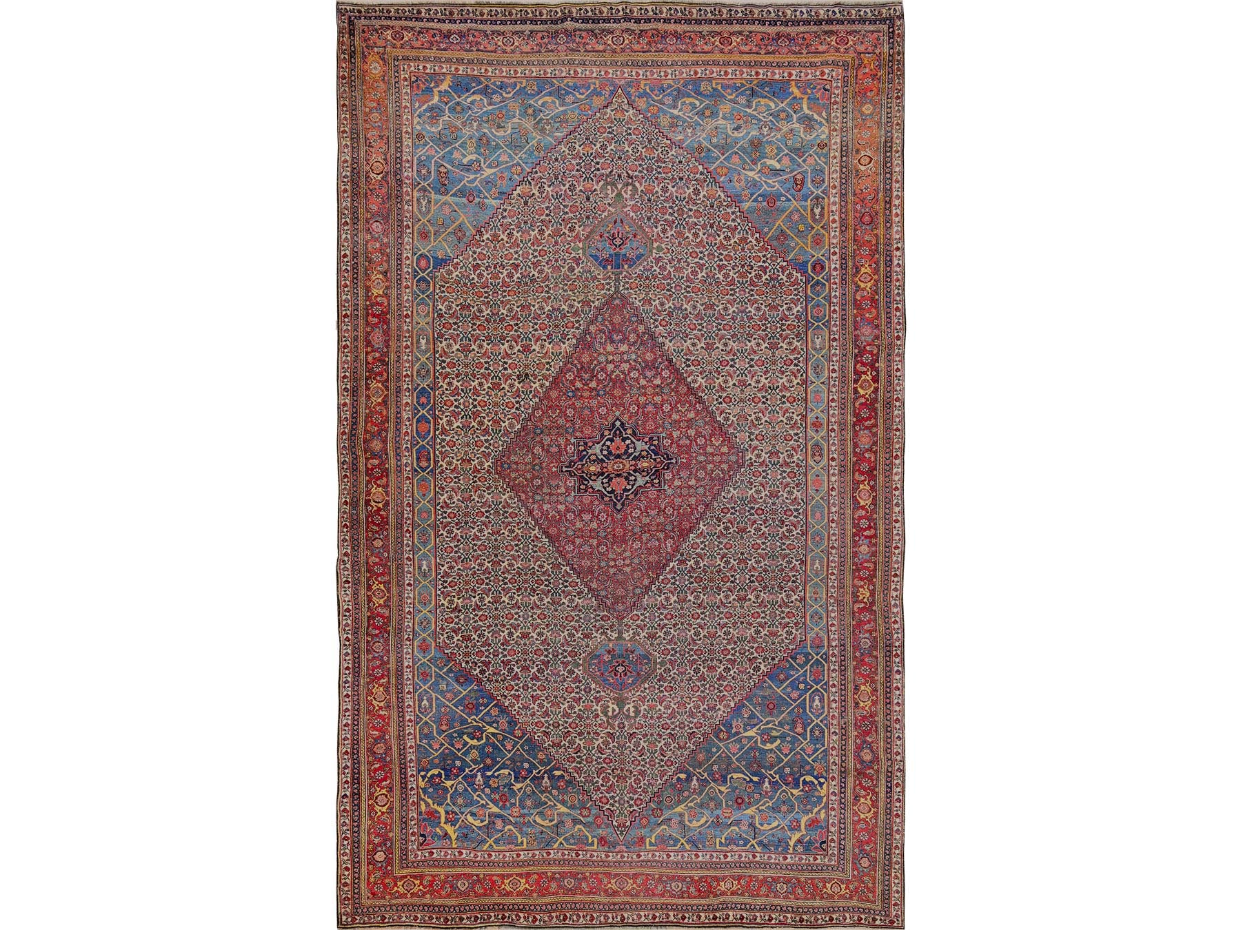 Ivory 11'6" x 18'10" Antique Hand knotted Wool Rug - Sku: O02072