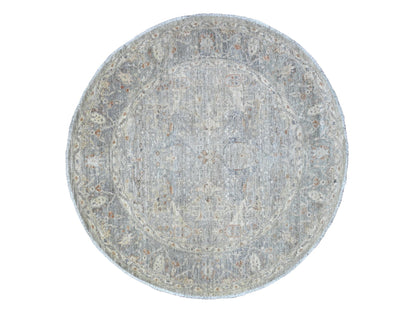Mahal Oushak hand-knotted wool rug in Gray, 5'11" x 5'11" — SKU O020730