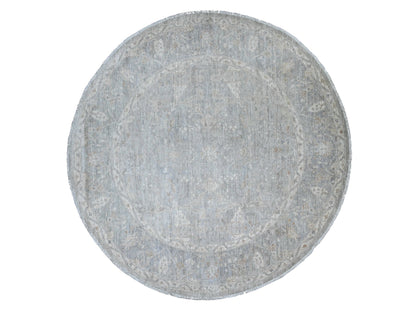 Mahal Oushak hand-knotted wool rug in Gray, 7'8" x 7'10" — SKU O020731