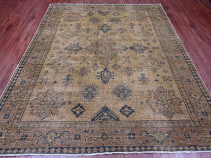Overdyed 8'0" x 9'1" Tribal Hand knotted Wool Rug - Sku: O020736