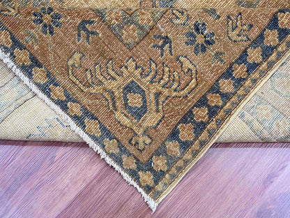 Kazak Kazak hand-knotted wool rug in Overdyed & Brown, 8' x 9'1" — SKU O020736 (view 6)